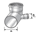 PP Коляно с ляв конектор ф110/50