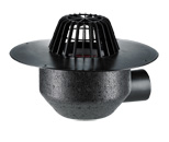 HL64F/1 Воронка странично оттичане DN110, с фланец за мембрани от TPO/FPO