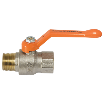 Сферичен кран за соларни системи ОРАНЖЕВО 1/2" M/Ж