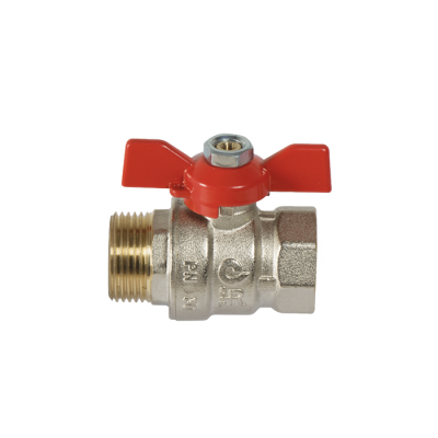 Сферичен кран , черв. Т-дръжка дръжка, Ж/M 1"