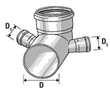 PP Коляно с двоен конектор ф110/50