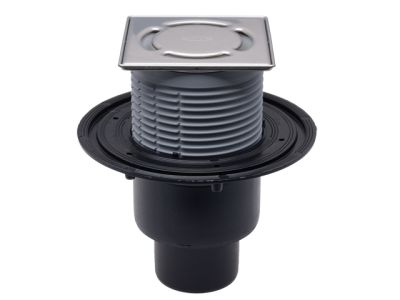 HL310NPr-3000 Подов сифон с долно оттичане и рамка от неръждавейка и воден затвор "Примус" ф50/75/11