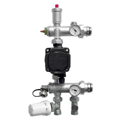 Смесителна група за подово отопление без помпа с термостатична глава 1" - 200 mm