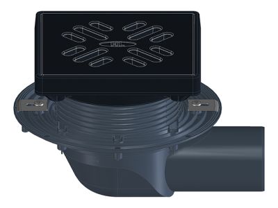 HL5100TG Сифон DN75 с хоризонтално оттичане, фланец, суха клапа против миризми