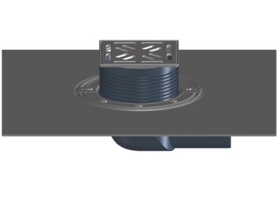 HL5100TH Сифон за тераси и балкониDN75,хоризонтално оттичане,битумен маншет,със суха незамръзваща кл