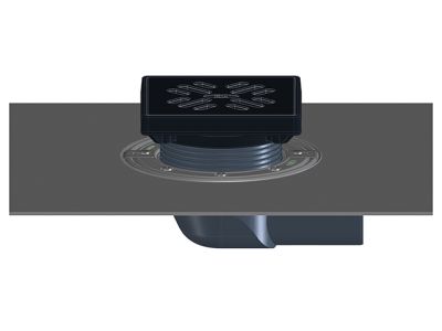 HL5100THG Сифон с хоризонтално оттичане, битумен маншет, рамка и решетка от чугун