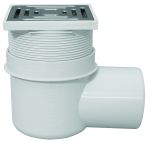 Кликни за увеличение HL72N Подов сифон за сутерен DN110, странично оттичане, пластмасова рамка 147х147мм. 0