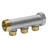 Колектор 1" мъжка х 1" женска резба с 3 изхода 1/2" (38 мм),никел 0