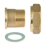 Комплект връзка 3/4" M + гайка 1" Ж+ плоско уплътнение 0