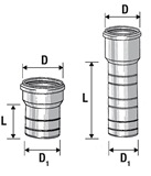 Кликни за увеличение PP Фитинг за връзка към PVC ф110/100, L367 0