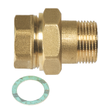 Прав фитинг М/Ж с плоско уплътнение 1/2" месинг 0