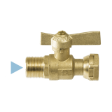 Кликни за увеличение Сферичен кран 3/4" M с вър. гайка за вход на водомер с възвратен клапан, месинг ръкохватка 0