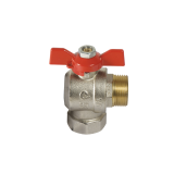 Сферичен кран ъглов, червена Т-дръжка дръжка, Ж/M 1" 0