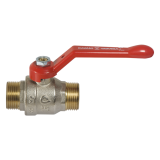 Сферичен кран , черв. алуминиева дръжка, M/M 1" 0