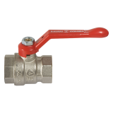 Сферичен кран , черв. алуминиева дръжка, Ж/Ж 1" 0