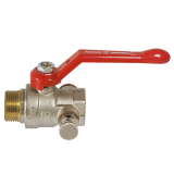 Сферичен кран с изпускател, черв. алуминиева дръжка, M/Ж 3/4" 0