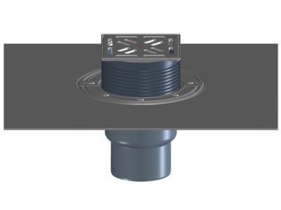 HL3100TH Сифон за тераси и балкони DN75/110,вертикално оттичане,с битумен маншет,суха незамръзваща к
