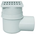 HL72 Подов сифон за сутерен DN75/110, странично оттичане, пластмасова рамка 148х148мм, решетка пласт