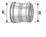 PP Двойна муфирана връзка от PVC към PP, муфиран ф100/110